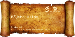 Bőjthe Milán névjegykártya
